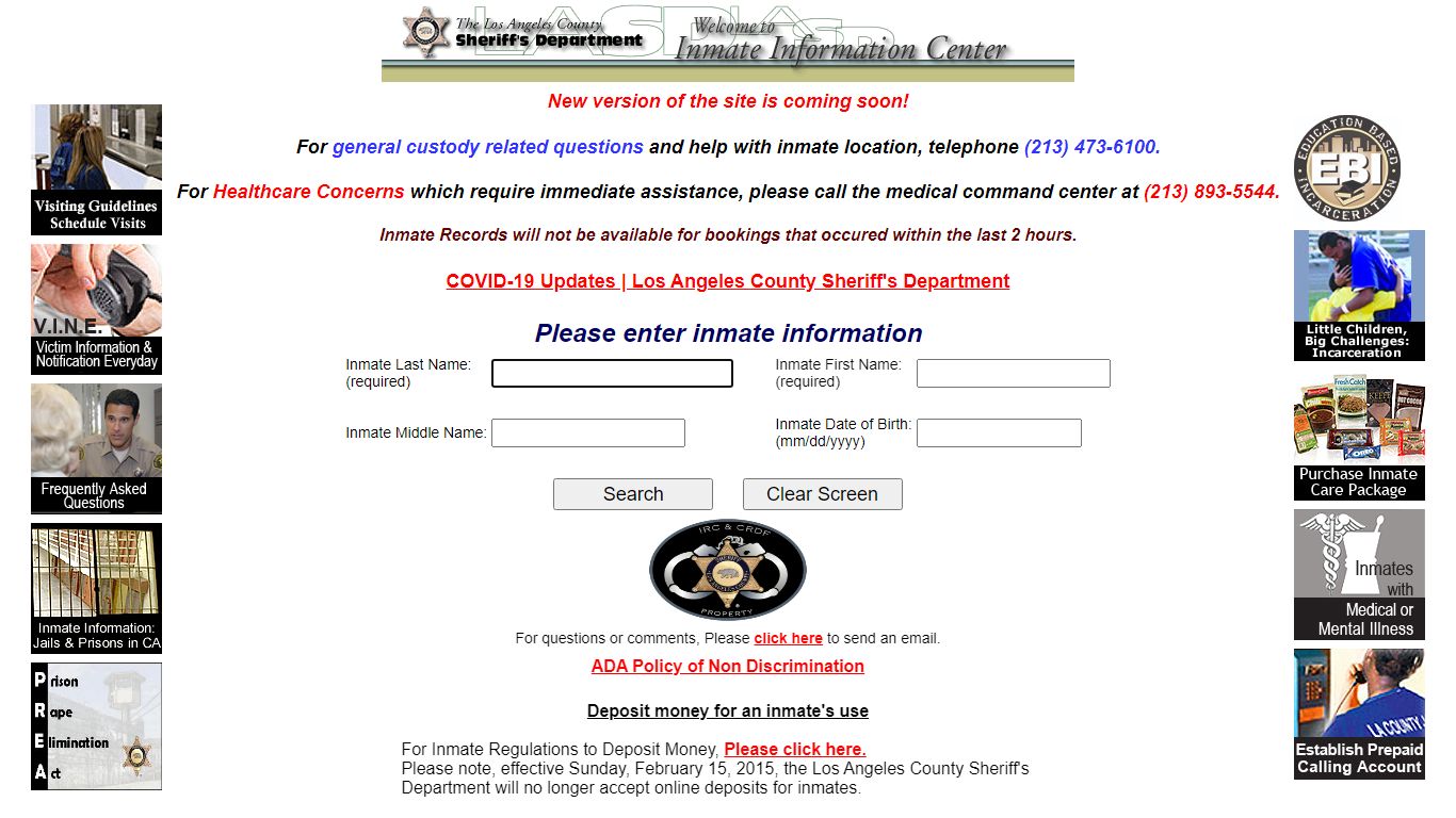 LASD Inmate Information Center - Inmate Search - Los Angeles County ...